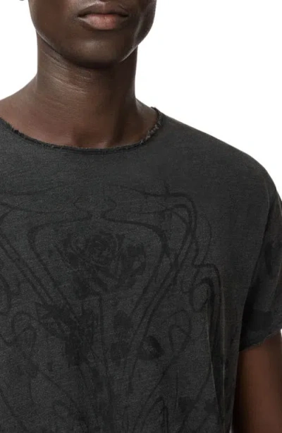 John Varvatos Relaxed Fit Raw Edge Organic Cotton T-shirt In Gray