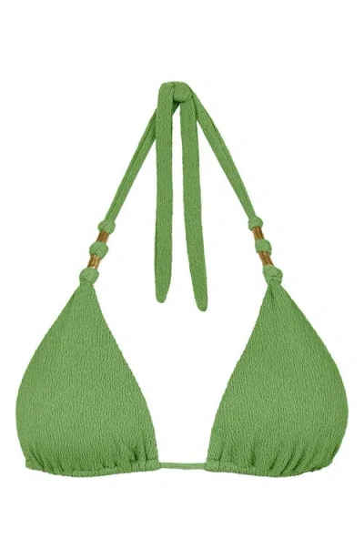 Vix Paula Hermanny Firenze Paula Triangle Bikini Top In Green