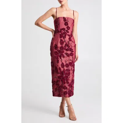 Helsi Gemma Beaded Floral Cocktail Dress In Burgundy