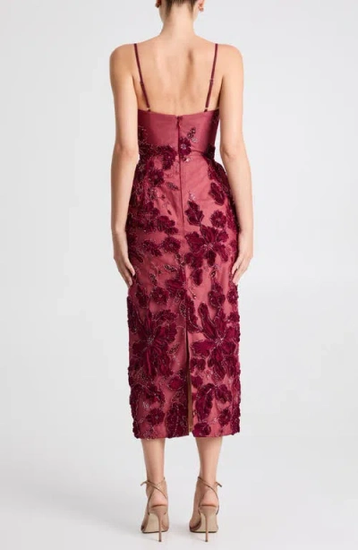 Helsi Gemma Beaded Floral Cocktail Dress In Burgundy