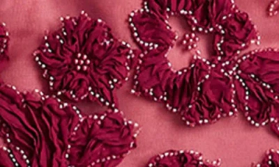 Helsi Gemma Beaded Floral Cocktail Dress In Burgundy