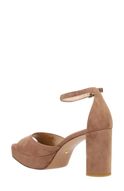Pelle Moda Pearly Ankle Strap Platform Sandal In Brown
