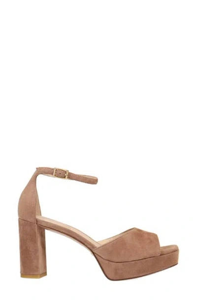 Pelle Moda Pearly Ankle Strap Platform Sandal In Brown