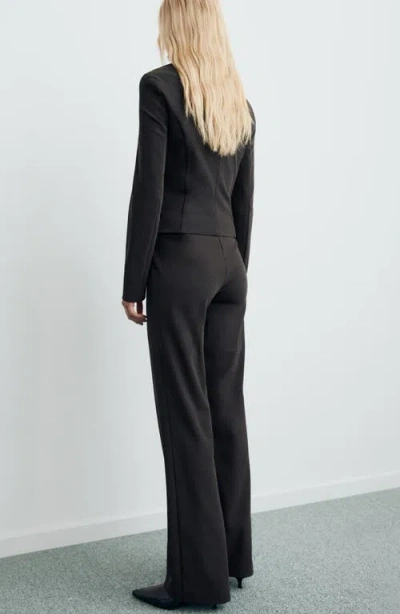 Mango Seamless Straight Suit Pants In Black