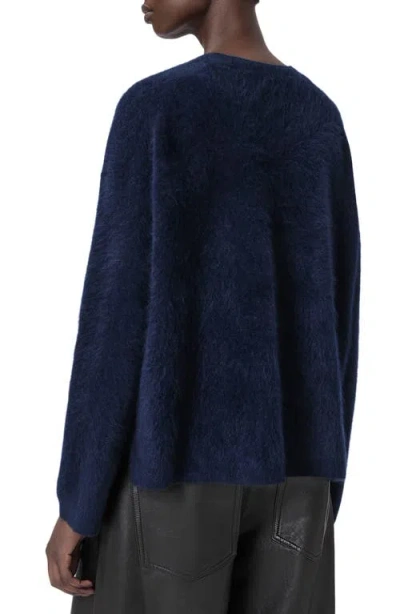 Allsaints Rebel Cashmere Crewneck Sweater In Blue