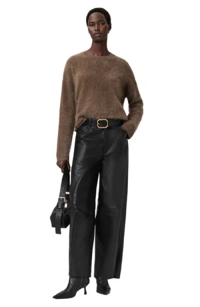 Allsaints Rebel Crewneck Cashmere Sweater In Brown