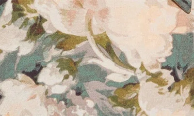 Tahari Asl Print Tie Neck Top In Multi