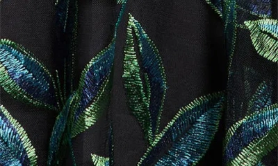 Tahari Asl Embroidered Tie Waist Sleeveless Midi Dress In Green