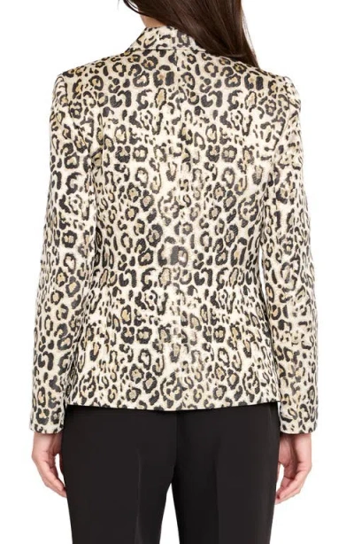 Tahari Asl Leopard Print Metallic Blazer In Animal Print