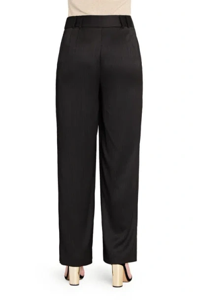 Tahari Asl Double Breasted Crinkle Satin Blazer In Black