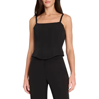 Tahari Asl Crepe Corset Tank In Black