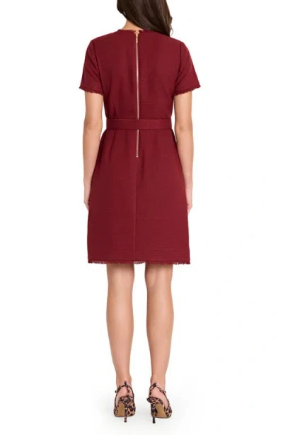 Tahari Asl Metallic Bouclé Sheath Dress In Red