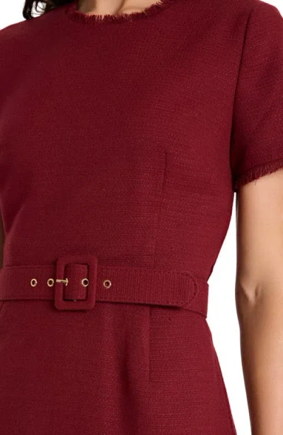 Tahari Asl Metallic Bouclé Sheath Dress In Red