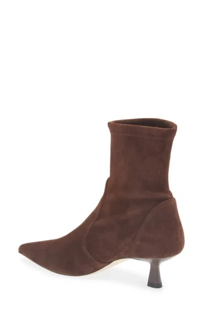 Stuart Weitzman Stuart Sculpt Pointy Toe Bootie 50 In Brown