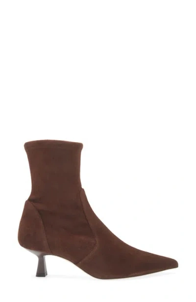 Stuart Weitzman Stuart Sculpt Pointy Toe Bootie 50 In Brown