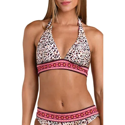 Sunshine 79 Paradise Heat Reversible Halter Bikini Top In Multi