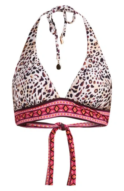 Sunshine 79 Paradise Heat Reversible Halter Bikini Top In Multi