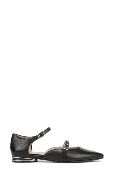 Naturalizer Harmony Ankle Strap Pointed Toe Flat In Black