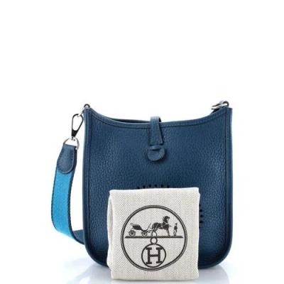 Pre-owned Hermes  Hermes Evelyne Bag Gen Iii Clemence Tpm In Blue