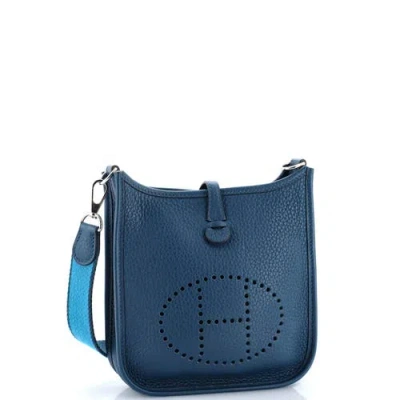 Pre-owned Hermes  Hermes Evelyne Bag Gen Iii Clemence Tpm In Blue