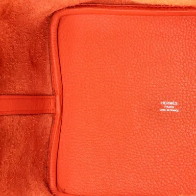 Pre-owned Hermes  Hermes Eclat Picotin Lock Bag Clemence Mm In Orange