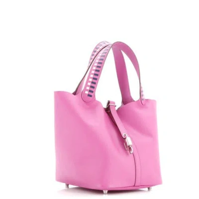 Pre-owned Hermes  Hermes Picotin Lock Bag Tressage Epsom Mm In Purple