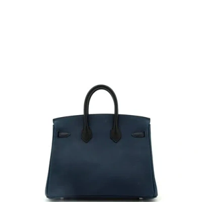 Pre-owned Hermes  Hermes Birkin Handbag Tricolor Epsom With Palladium Hardware 25 In Blue