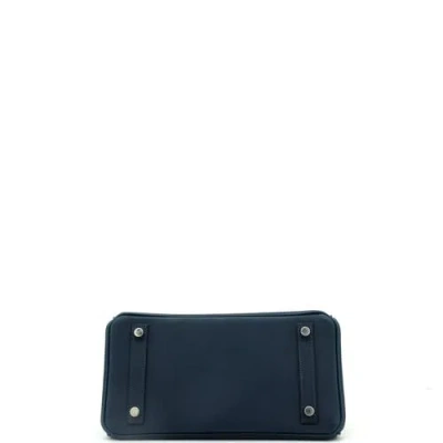 Pre-owned Hermes  Hermes Birkin Handbag Tricolor Epsom With Palladium Hardware 25 In Blue