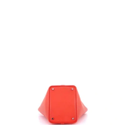 Pre-owned Hermes  Hermes Picotin Lock Bag Tressage Epsom Pm In Red