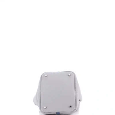 Pre-owned Hermes  Hermes Bicolor Picotin Lock Bag Clemence With Swift Mm In Gray