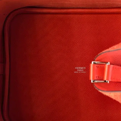 Pre-owned Hermes  Hermes Picotin Lock Bag Tressage Epsom Pm In Red
