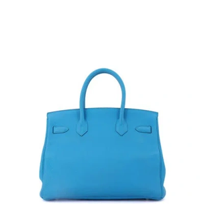 Pre-owned Hermes  Hermes Birkin Handbag Verso Togo With Palladium Hardware 30 In Blue