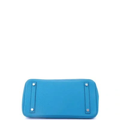 Pre-owned Hermes  Hermes Birkin Handbag Verso Togo With Palladium Hardware 30 In Blue