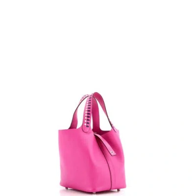 Pre-owned Hermes  Hermes Picotin Lock Bag Tressage Epsom Pm In Purple