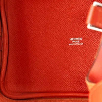 Pre-owned Hermes  Hermes Picotin Lock Bag Tressage Epsom Pm In Red