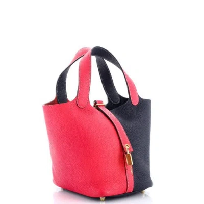 Pre-owned Hermes  Hermes Casaque Picotin Lock Bag Clemence Pm In Multi