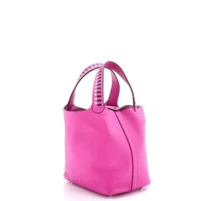 Pre-owned Hermes  Hermes Picotin Lock Bag Tressage Epsom Pm In Purple