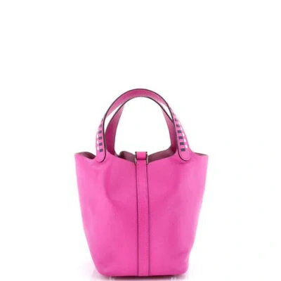 Pre-owned Hermes  Hermes Picotin Lock Bag Tressage Epsom Pm In Purple