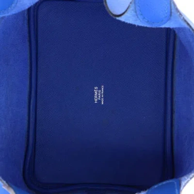 Pre-owned Hermes  Hermes Picotin Lock Bag Tressage Epsom Pm In Blue