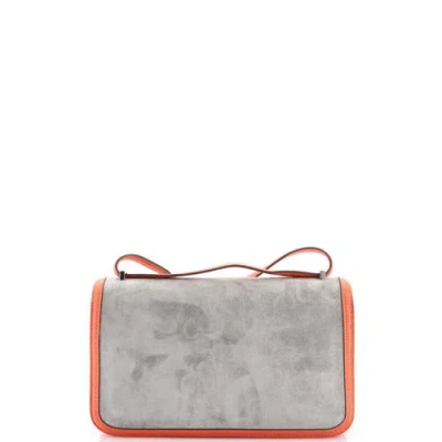 Pre-owned Hermes  Hermes Constance Elan Bag Doblis Suede With Swift 25 In Gray