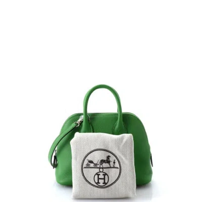 Pre-owned Hermes  Hermes Bolide 1923 Bag Verso Evercolor Mini In Green
