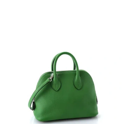 Pre-owned Hermes  Hermes Bolide 1923 Bag Verso Evercolor Mini In Green