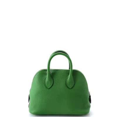 Pre-owned Hermes  Hermes Bolide 1923 Bag Verso Evercolor Mini In Green