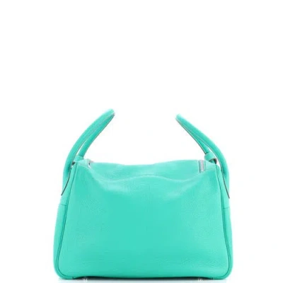Pre-owned Hermes  Hermes Lindy Bag Verso Clemence 34 In Green