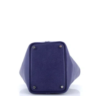 Pre-owned Hermes  Hermes Picotin Lock Bag Tressage Epsom Pm In Blue