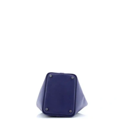 Pre-owned Hermes  Hermes Picotin Lock Bag Tressage Epsom Pm In Blue