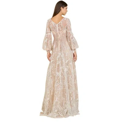 Lara New York V Neckline Long Sleeve Gown In Gray