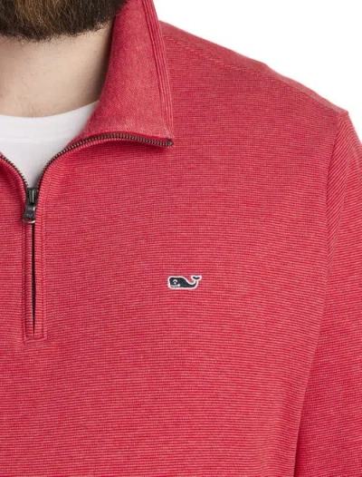 Vineyard Vines Saltwater 1/4-zip Pullover In Red