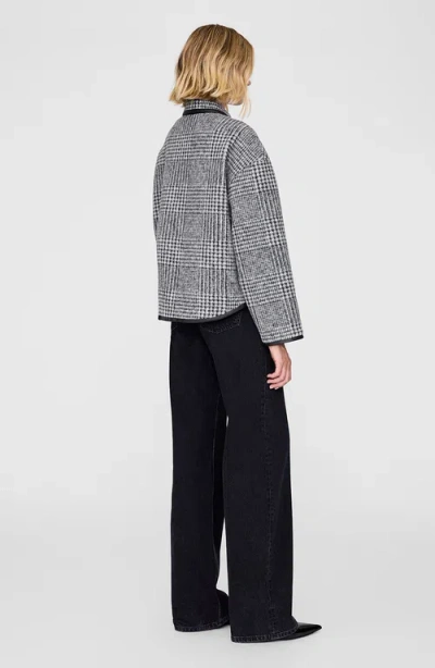 Anine Bing Camden Black And Grey Check Jacket In Gray