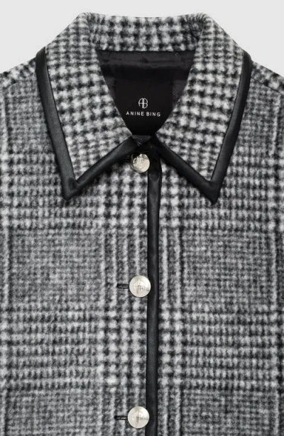 Anine Bing Camden Black And Grey Check Jacket In Gray